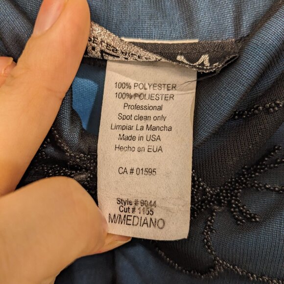 Embroidered Blue, Knee Length Dress, size medium, semiformal, whimsigoth - Picture 6 of 6